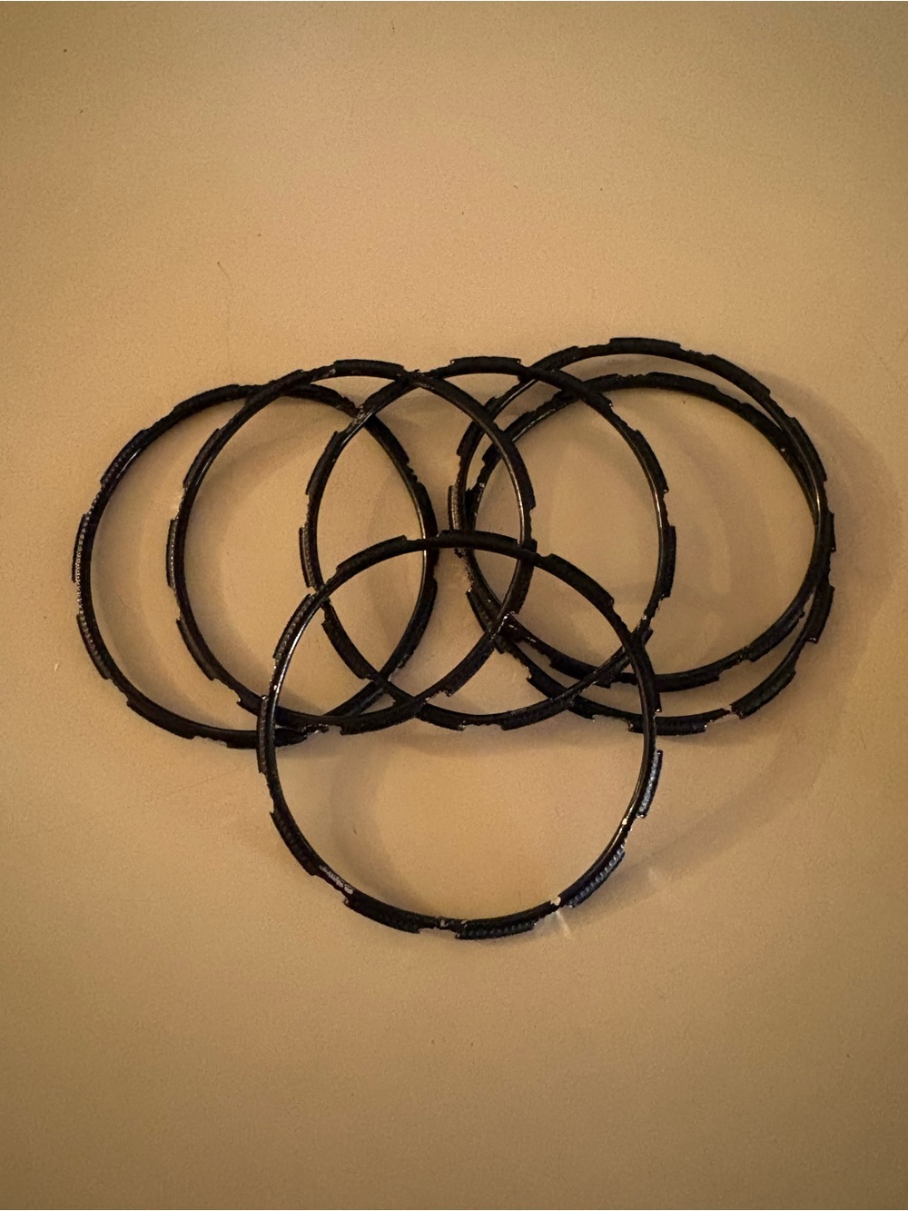 Black Women's Bangle Bracelet Set - Classic Stackable Style